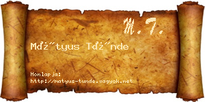 Mátyus Tünde névjegykártya